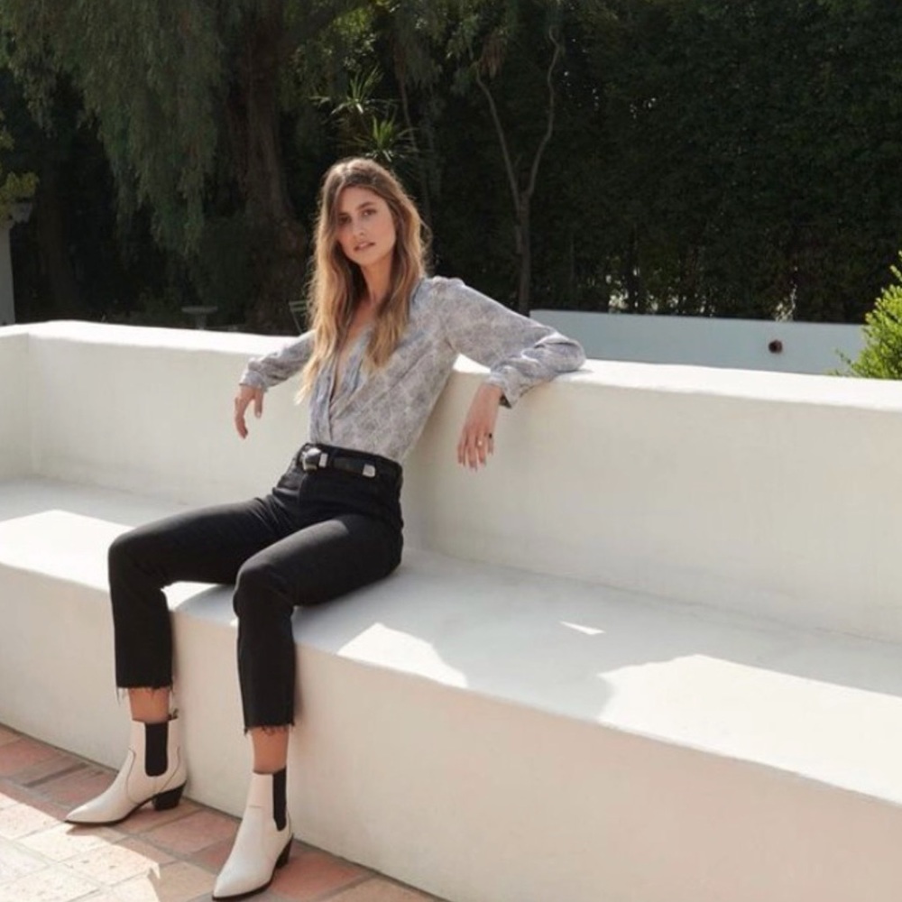 Re/Done Black High Rise Ankle Crop